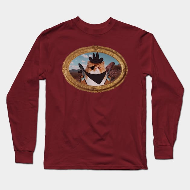 OUTLAW KITTY Long Sleeve T-Shirt by toddgoldmanart